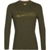 Icebreaker Mens 200 Oasis Long Sleeve Crewe Ski Stripes